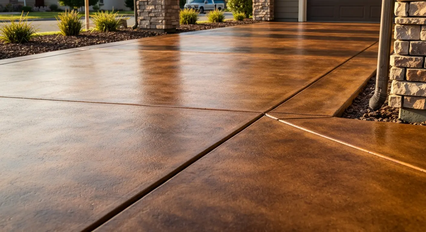 Stained concrete floor sample