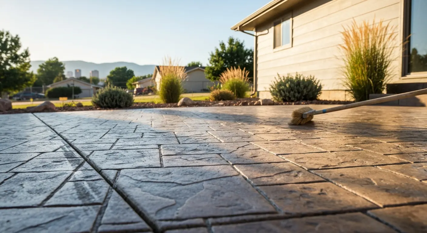 Stamped concrete patio