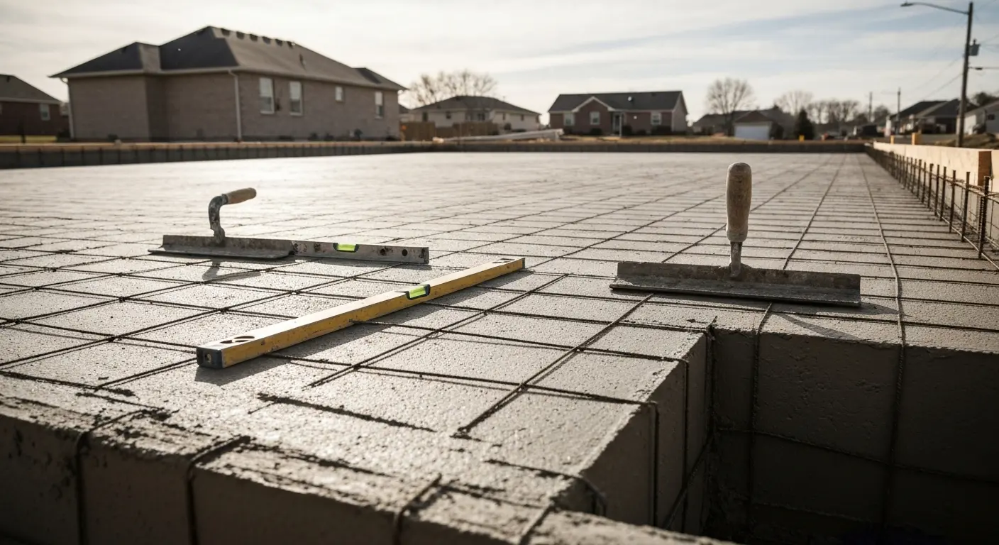 Concrete foundation slab