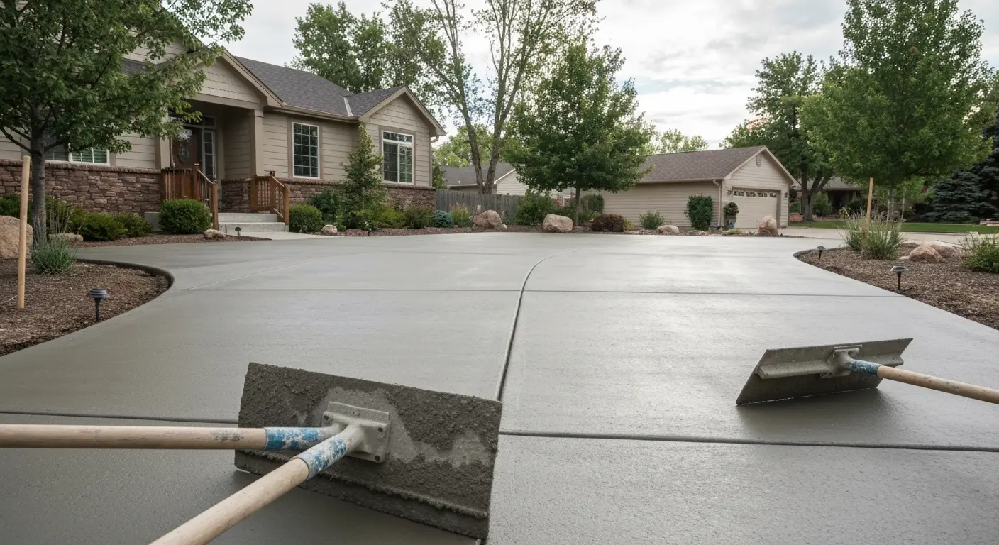 Concrete driveway installation