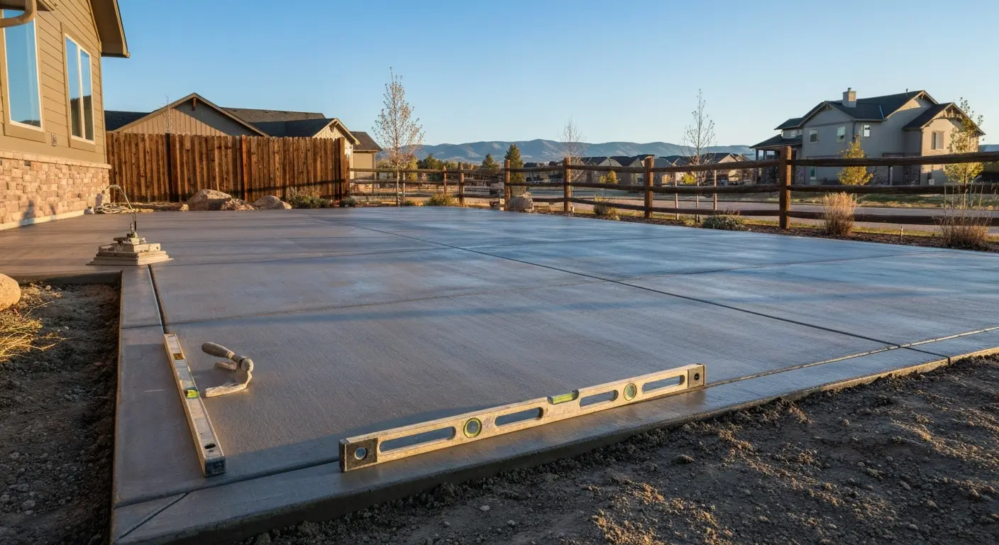 Concrete patio outdoor space
