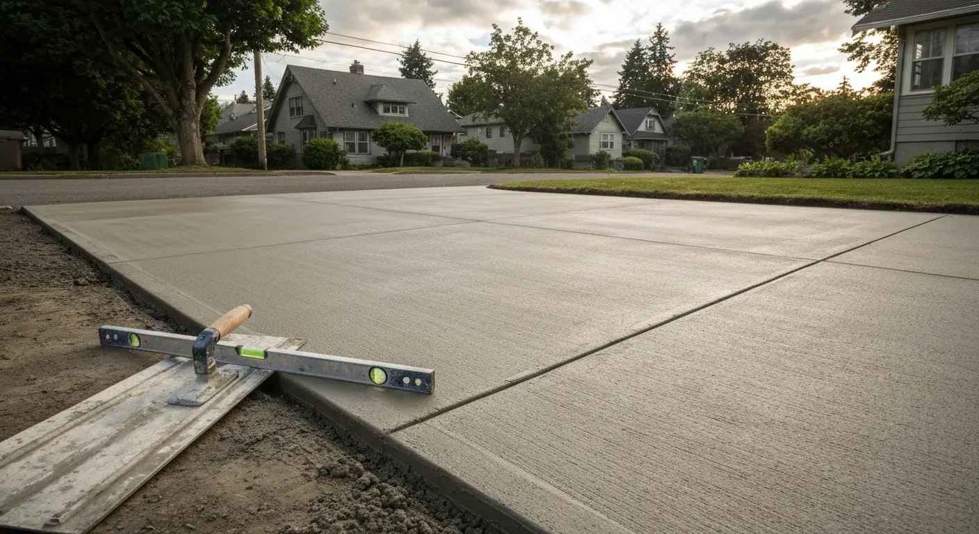 Concrete driveway installation