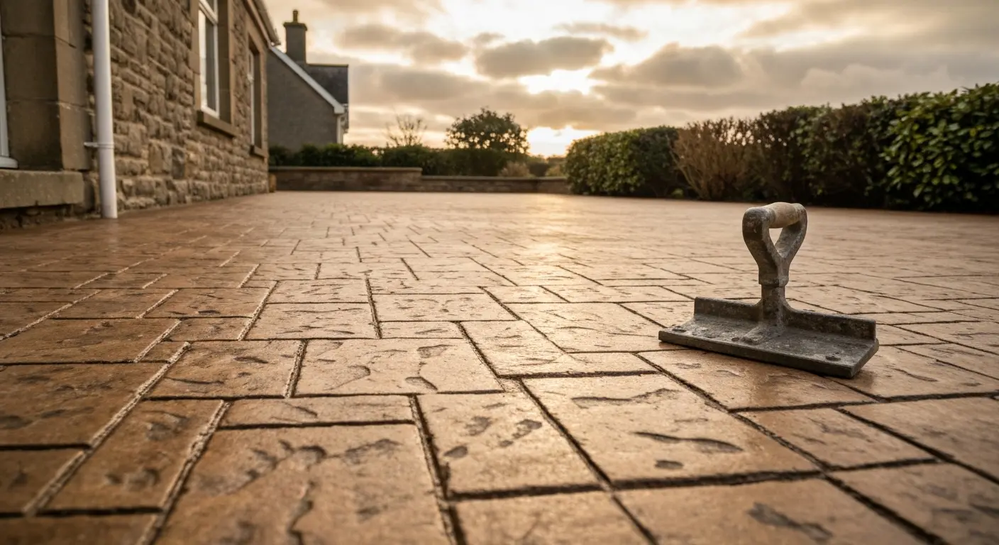 Stamped concrete patio