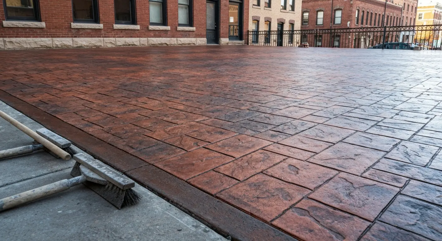 Decorative concrete patio