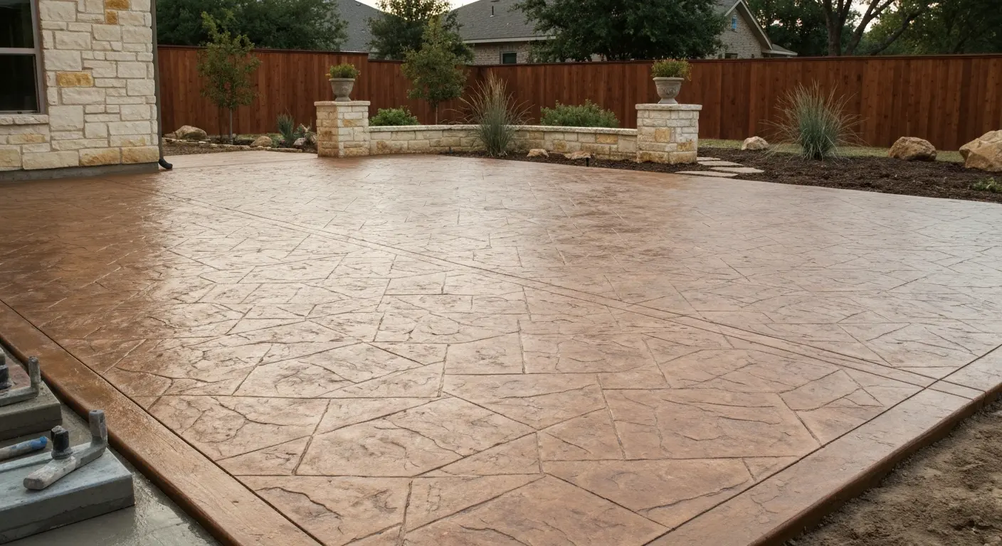 Decorative concrete patio