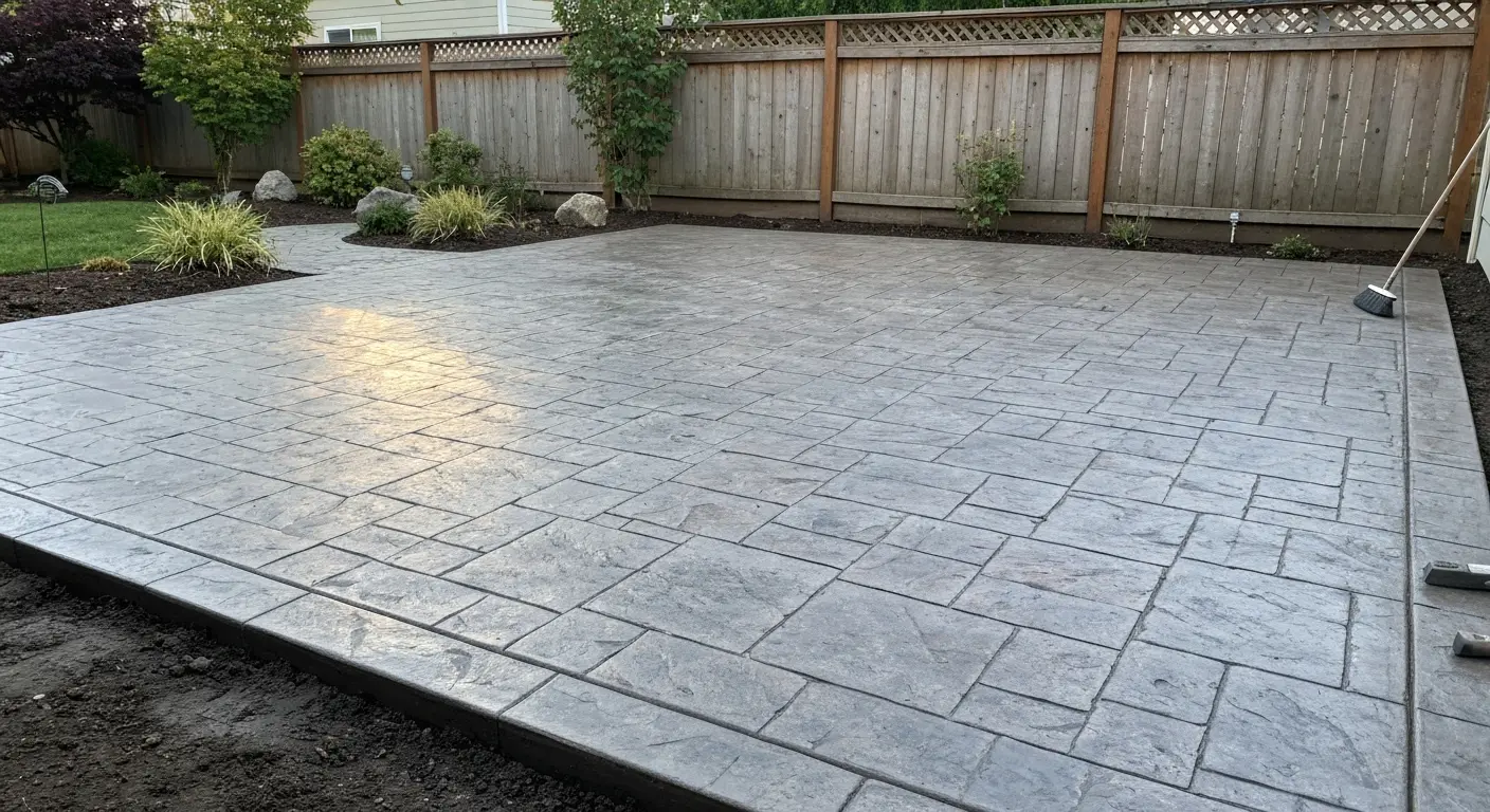 Stamped concrete patio