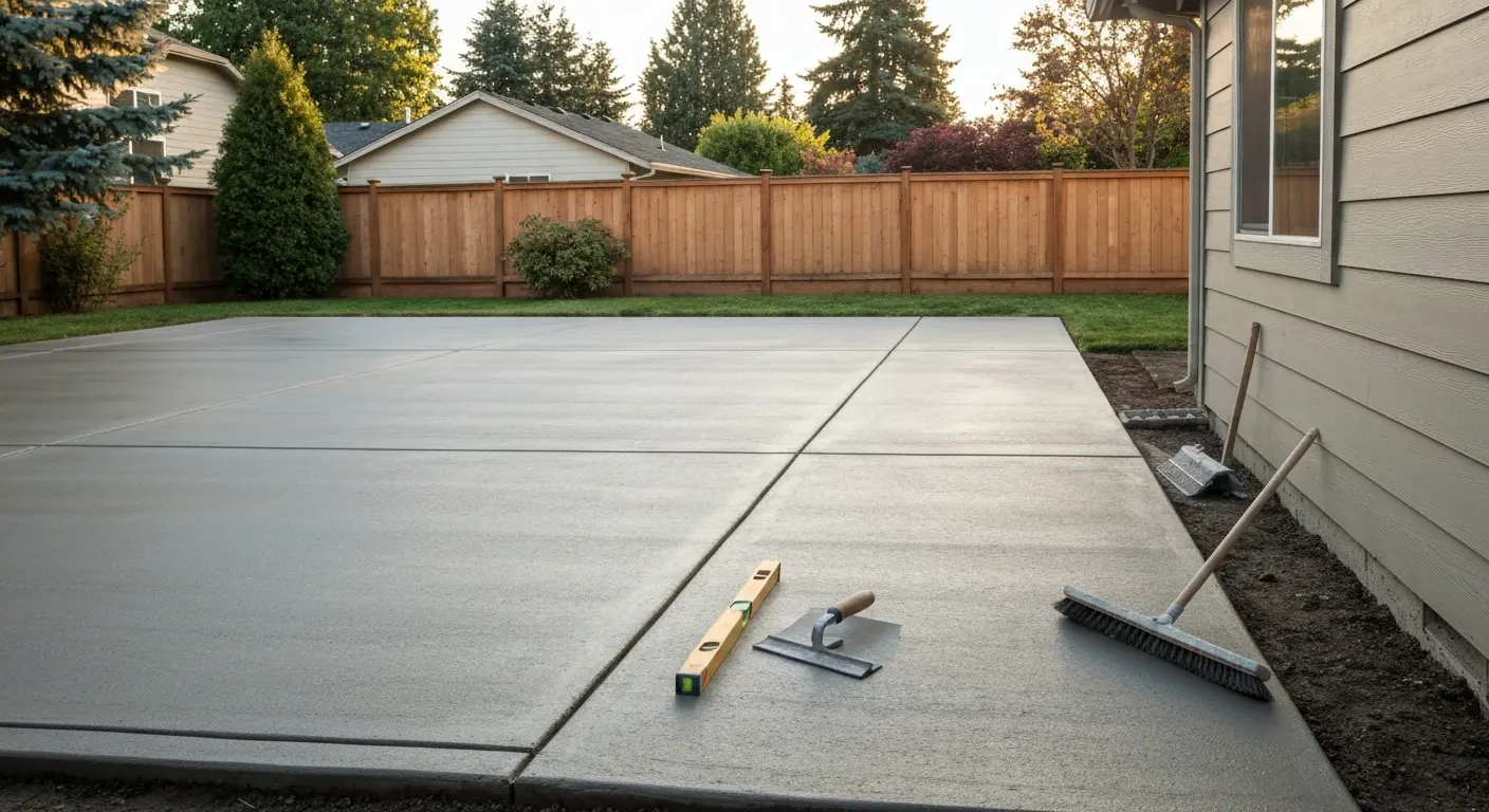 Concrete patio and walkway