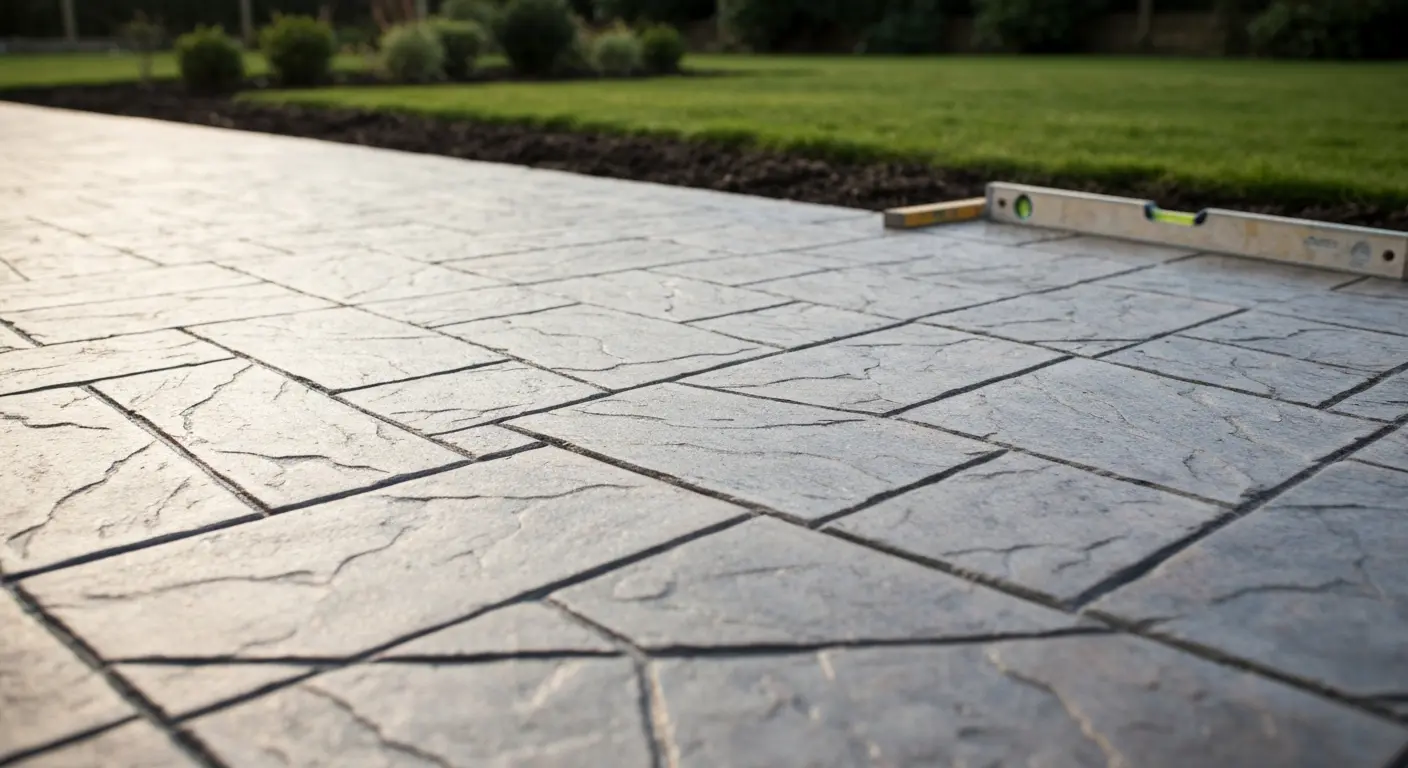 Stamped decorative concrete patio