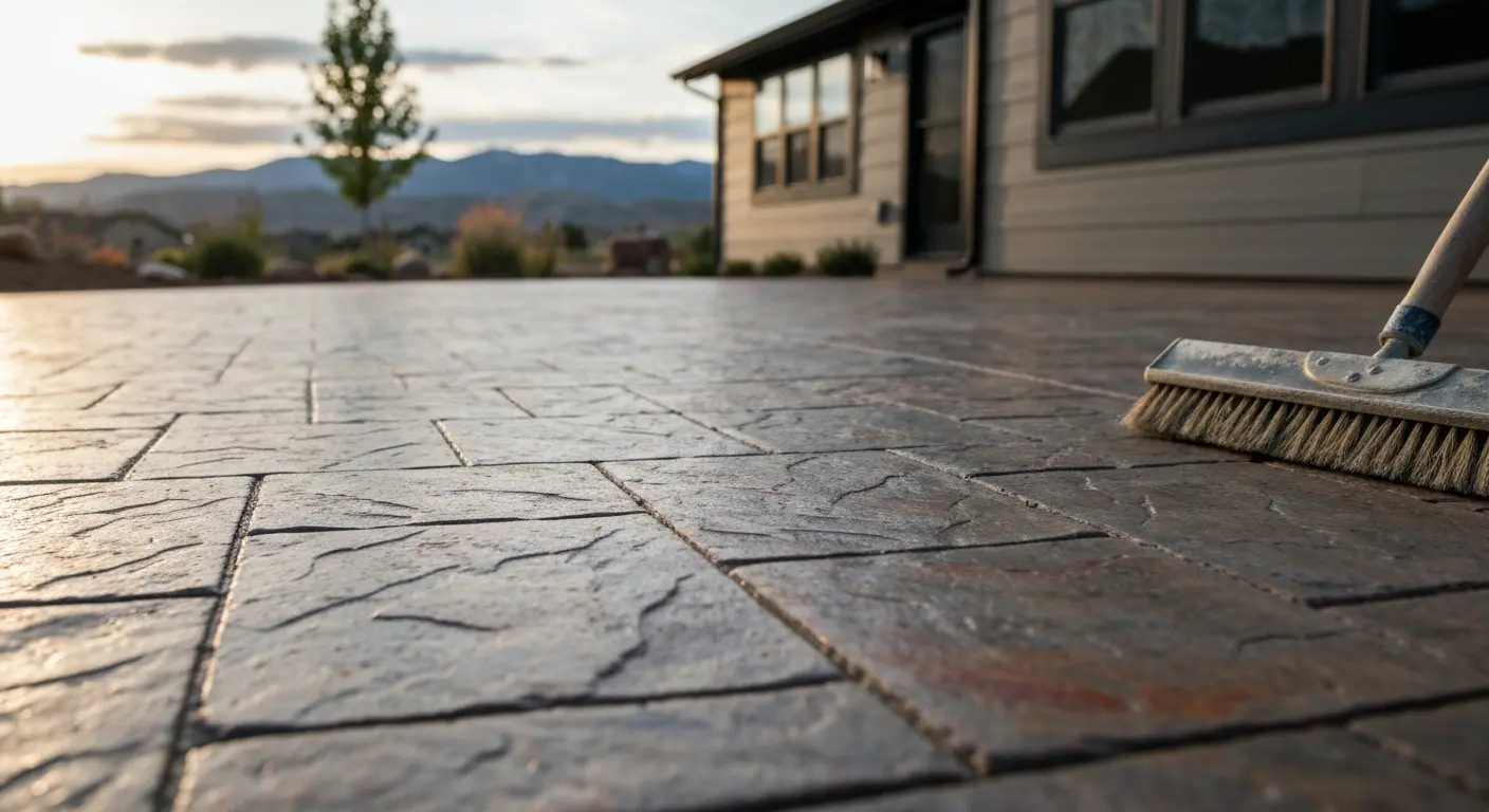 Concrete patio and driveway