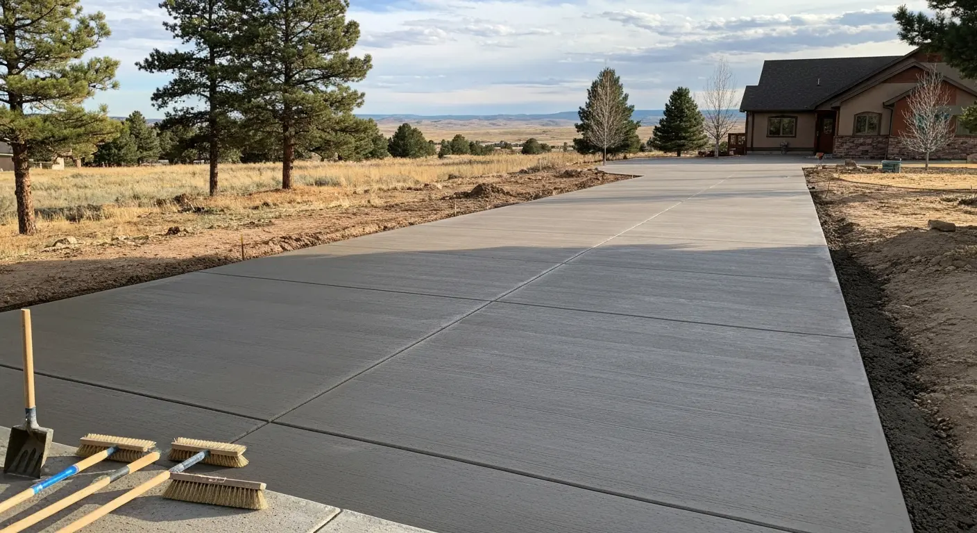Concrete driveway installation