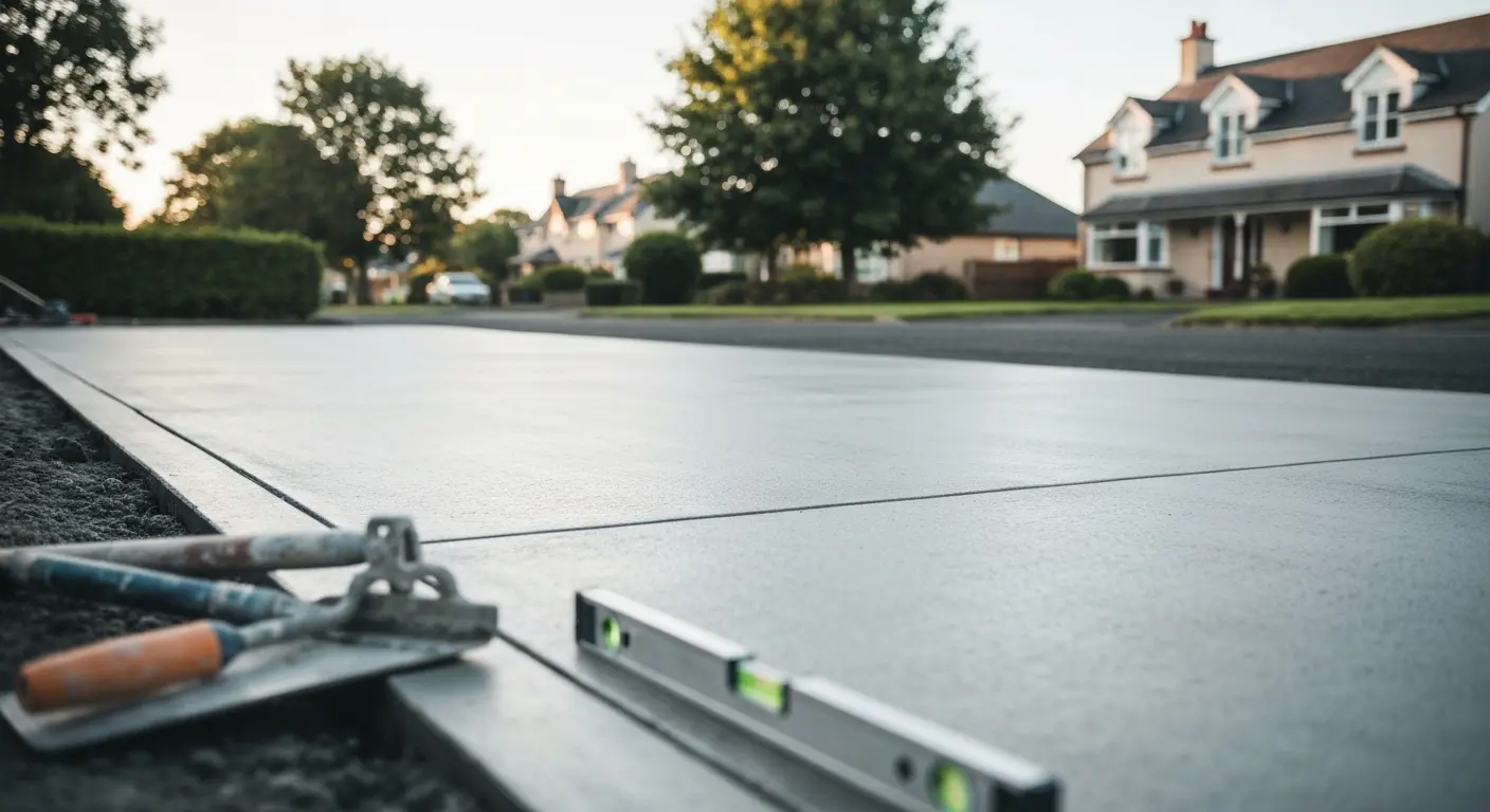 Concrete driveway installation