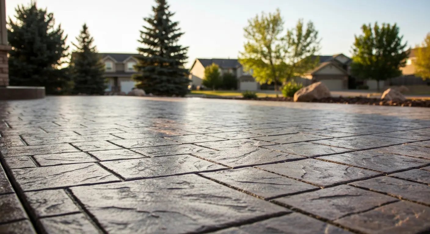 Stamped concrete patio