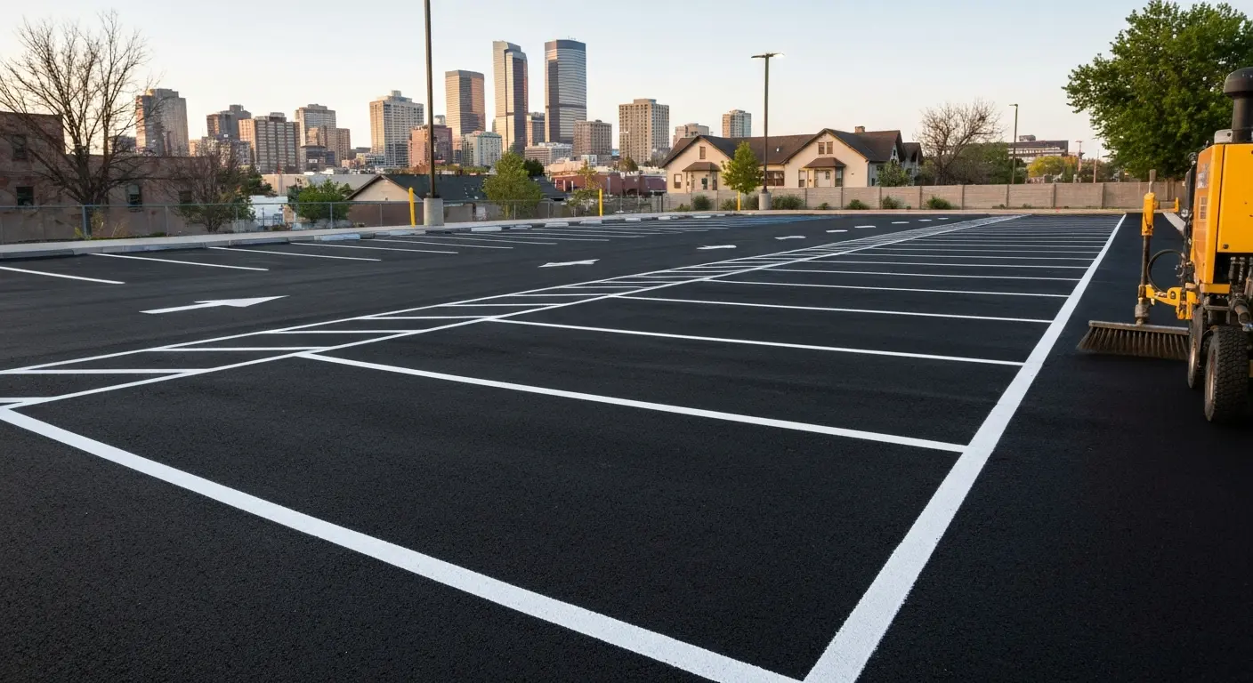 Commercial parking lot asphalt repair