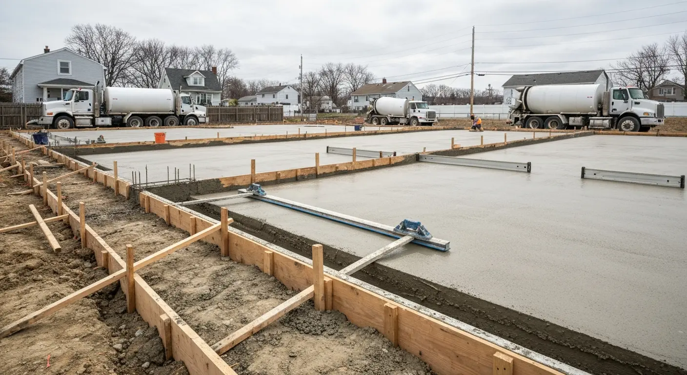 Concrete foundation pour