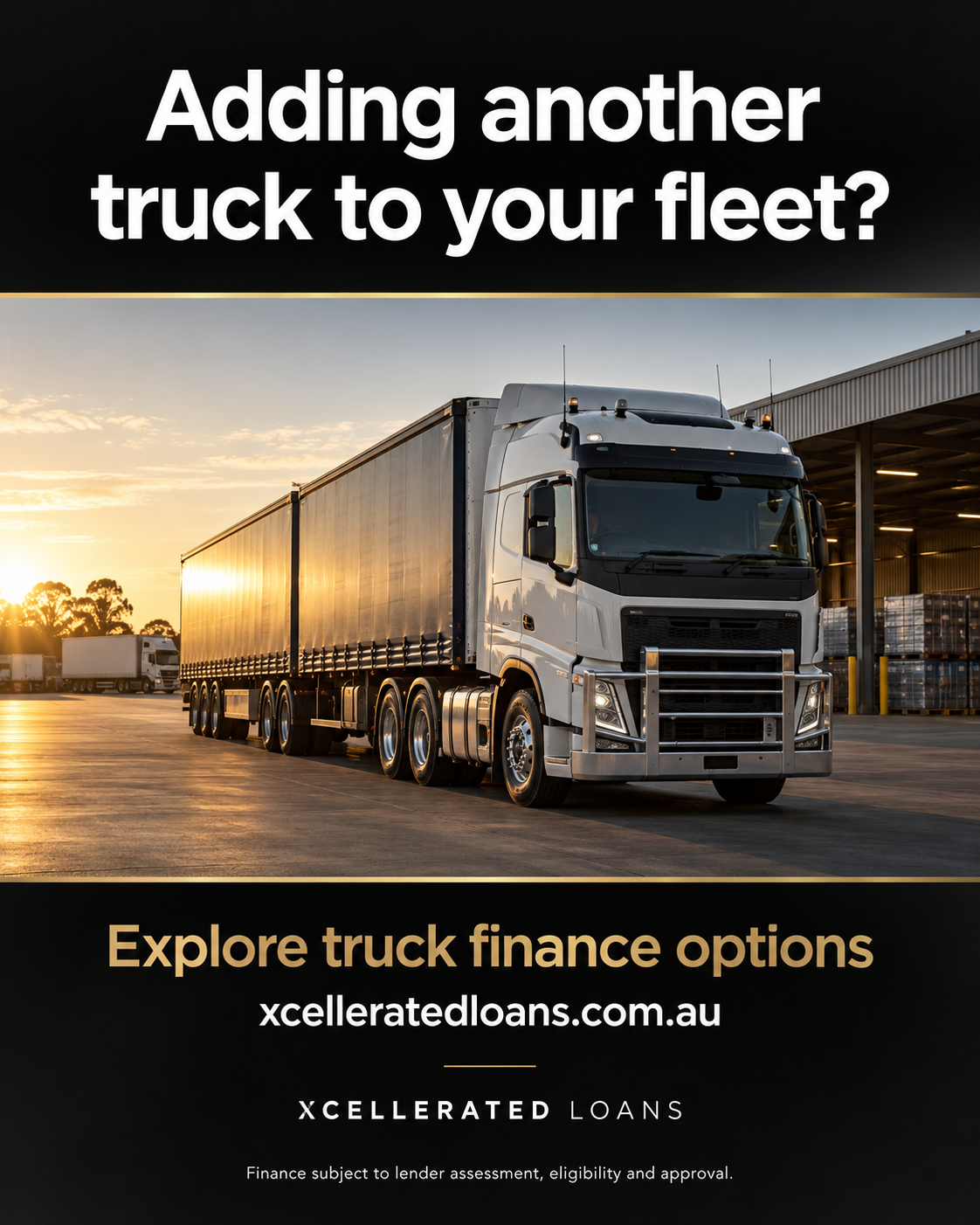 Illustrative truck at a transport depot