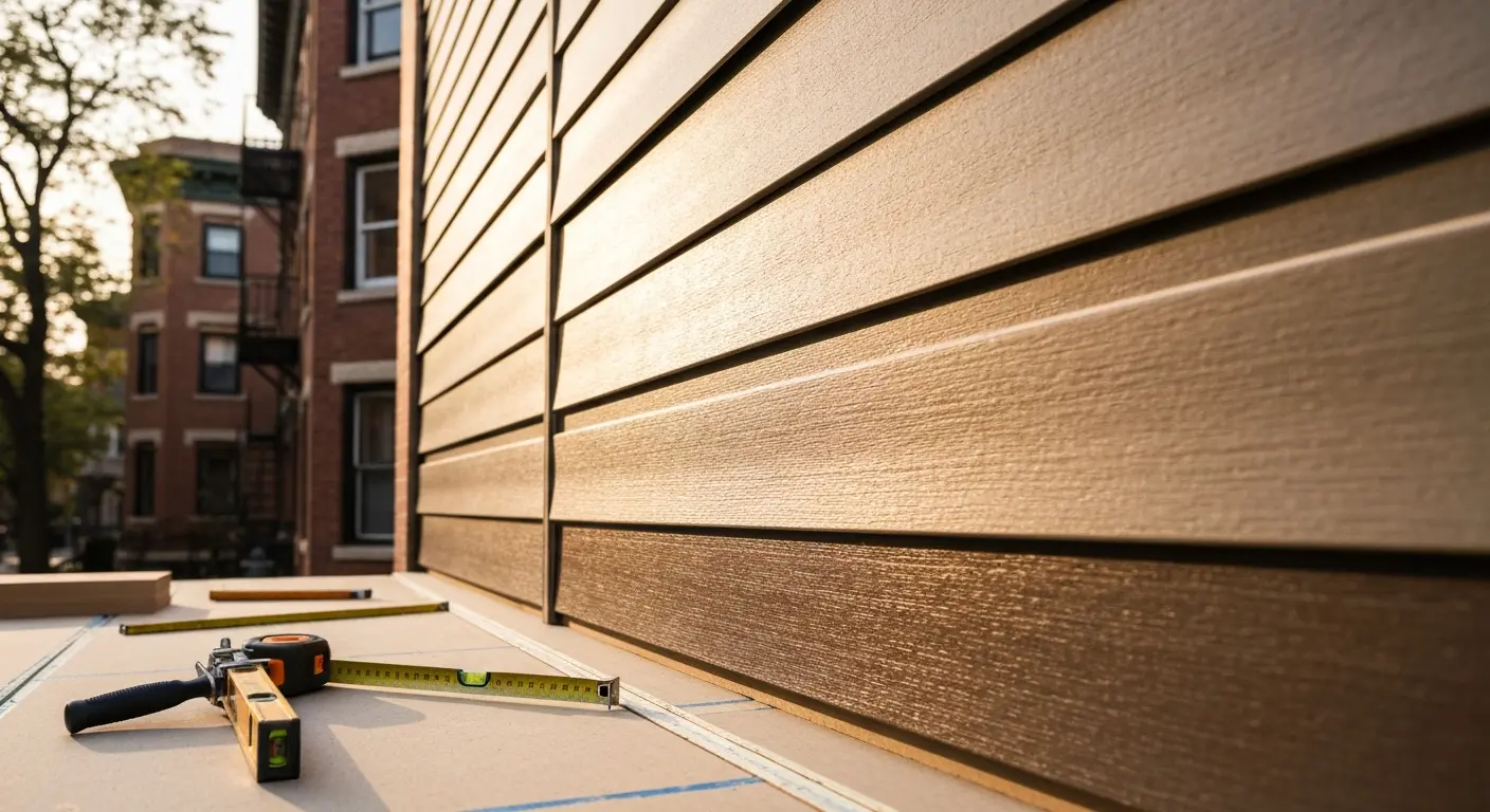 Siding installation close-up