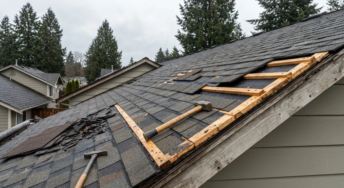 Roof repair work