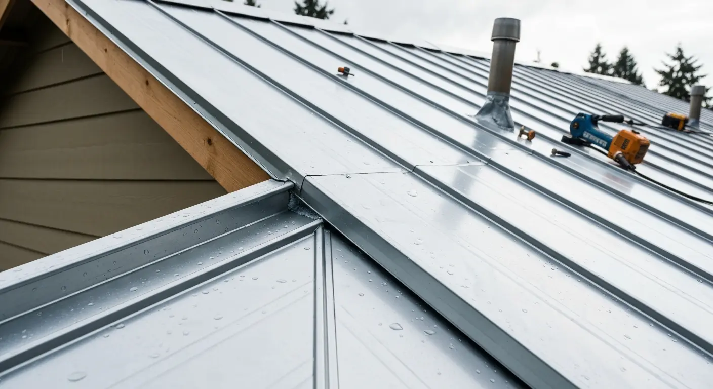 Metal roof installation