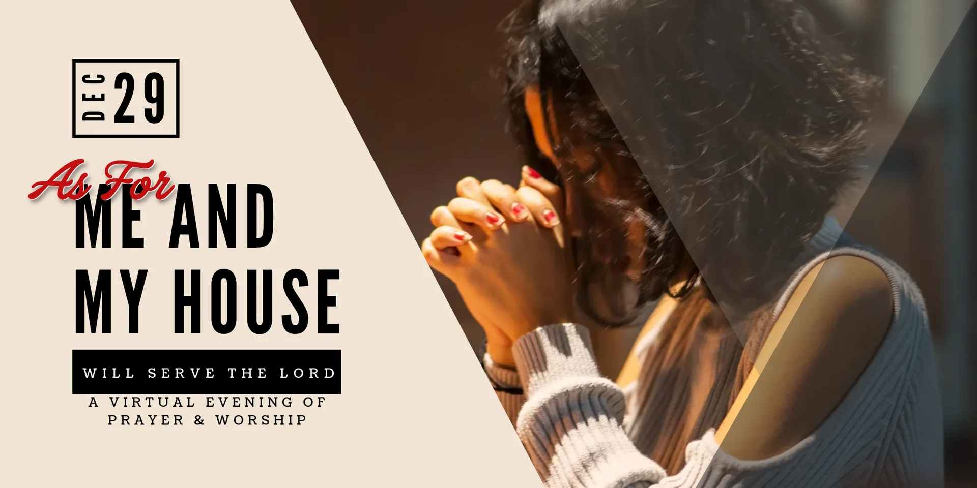 As For Me and My House. A virtual evening of prayer and worship for women on December 29