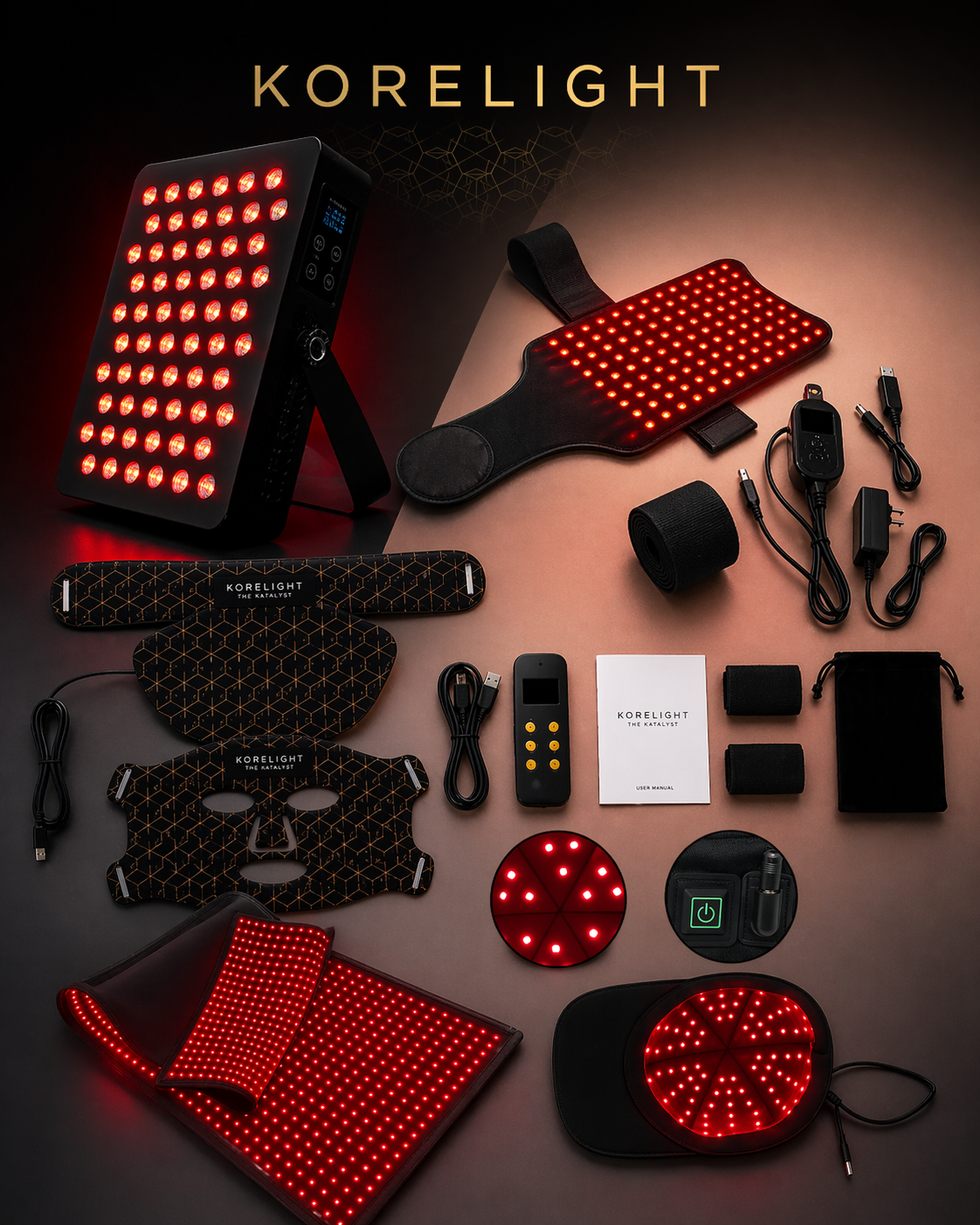 Korelight at-home panels, masks and wraps