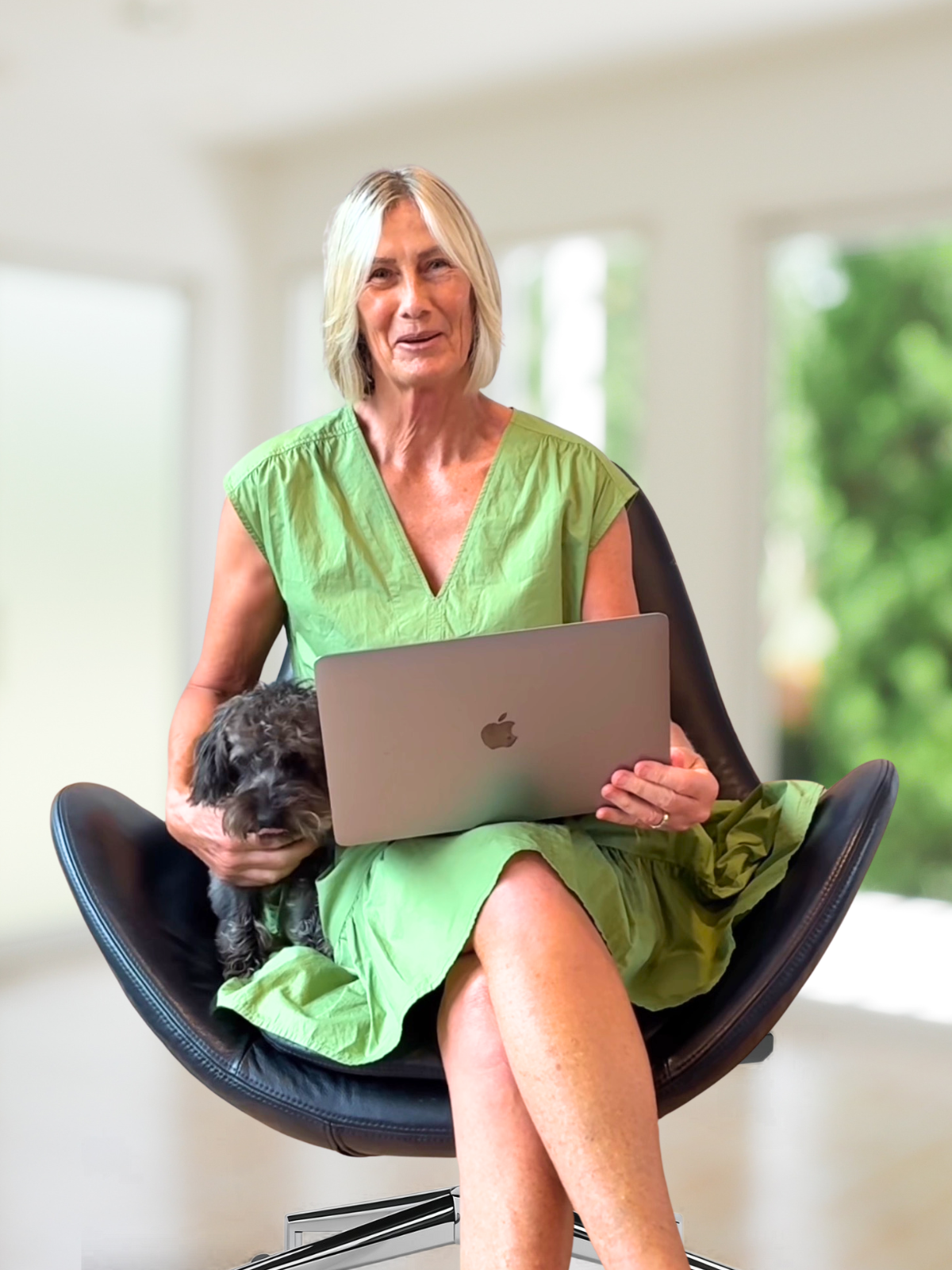 Michelle Norris in her studio, working on the program