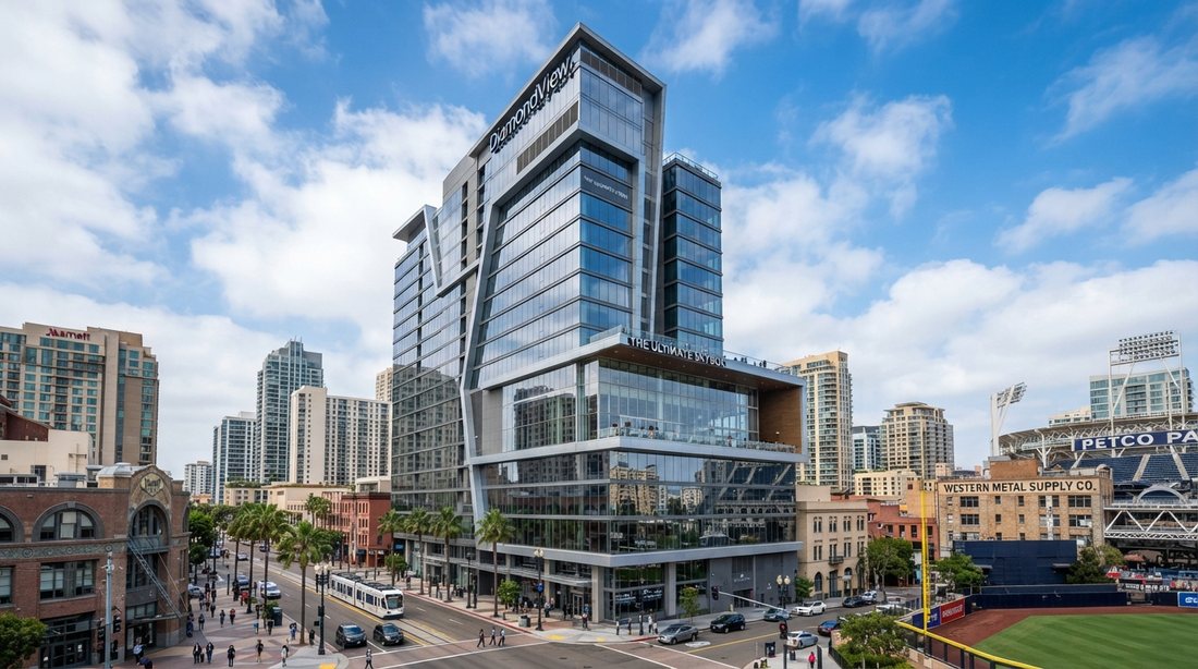 DiamondView Tower in downtown San Diego, home of The Ultimate Skybox