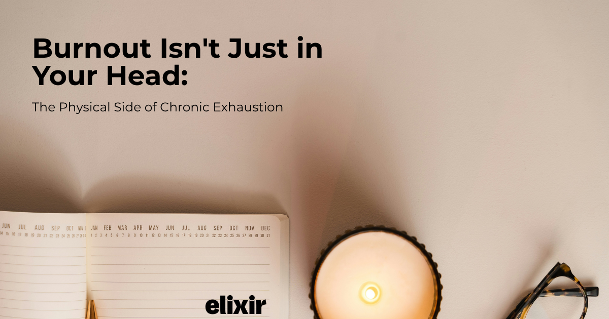 Blog header image for Elixir Health titled "The Summer Surge: Why May is the Strategic Window for a Neural Defrag" The image features a minimalist desk setting with an open planner, a lit candle, and eyeglasses on a warm, neutral background. Blog header image for Elixir Health titled "The Summer Surge: Why May is the Strategic Window for a Neural Defrag" The image features a minimalist desk setting with an open planner, a lit candle, and eyeglasses on a warm, neutral background.