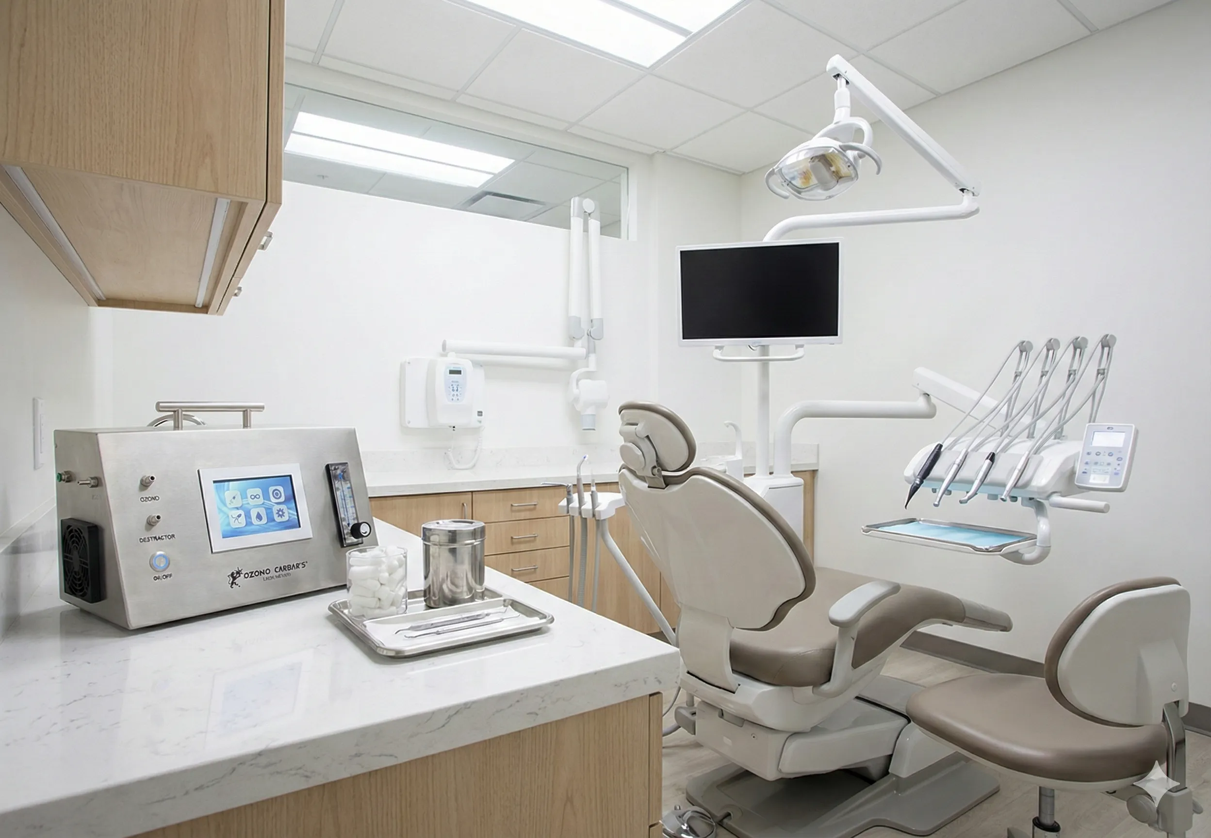 Equipo generador de ozono dental profesional de Ozono Carbar's<sup>®</sup> para descontaminación de implantes