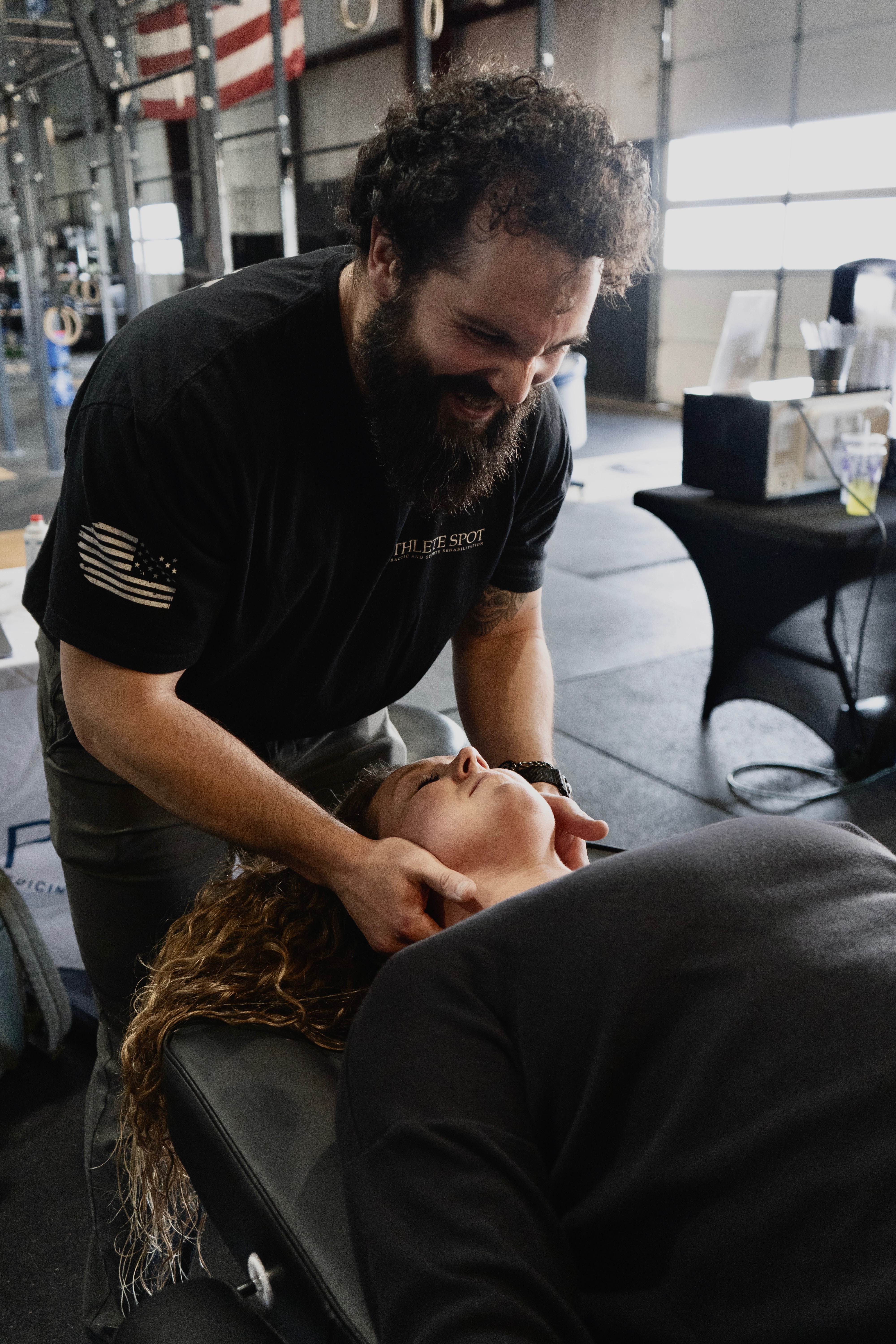 Chiropractic adjustment at The Athlete Spot — one doctor, every visit