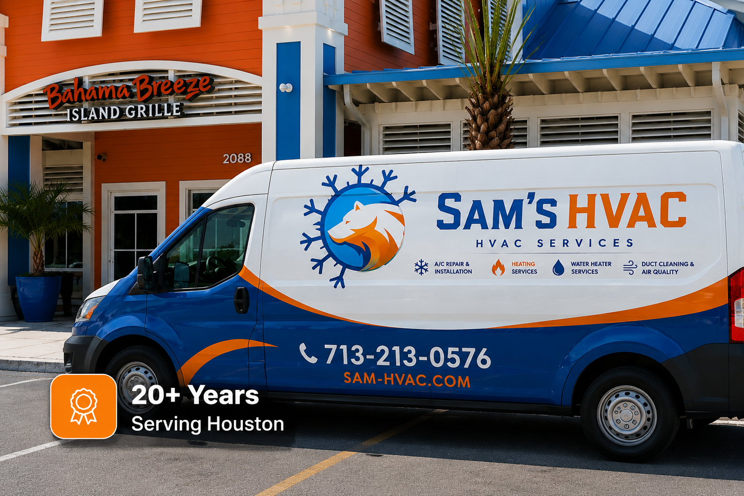 Sam's HVAC Service Van