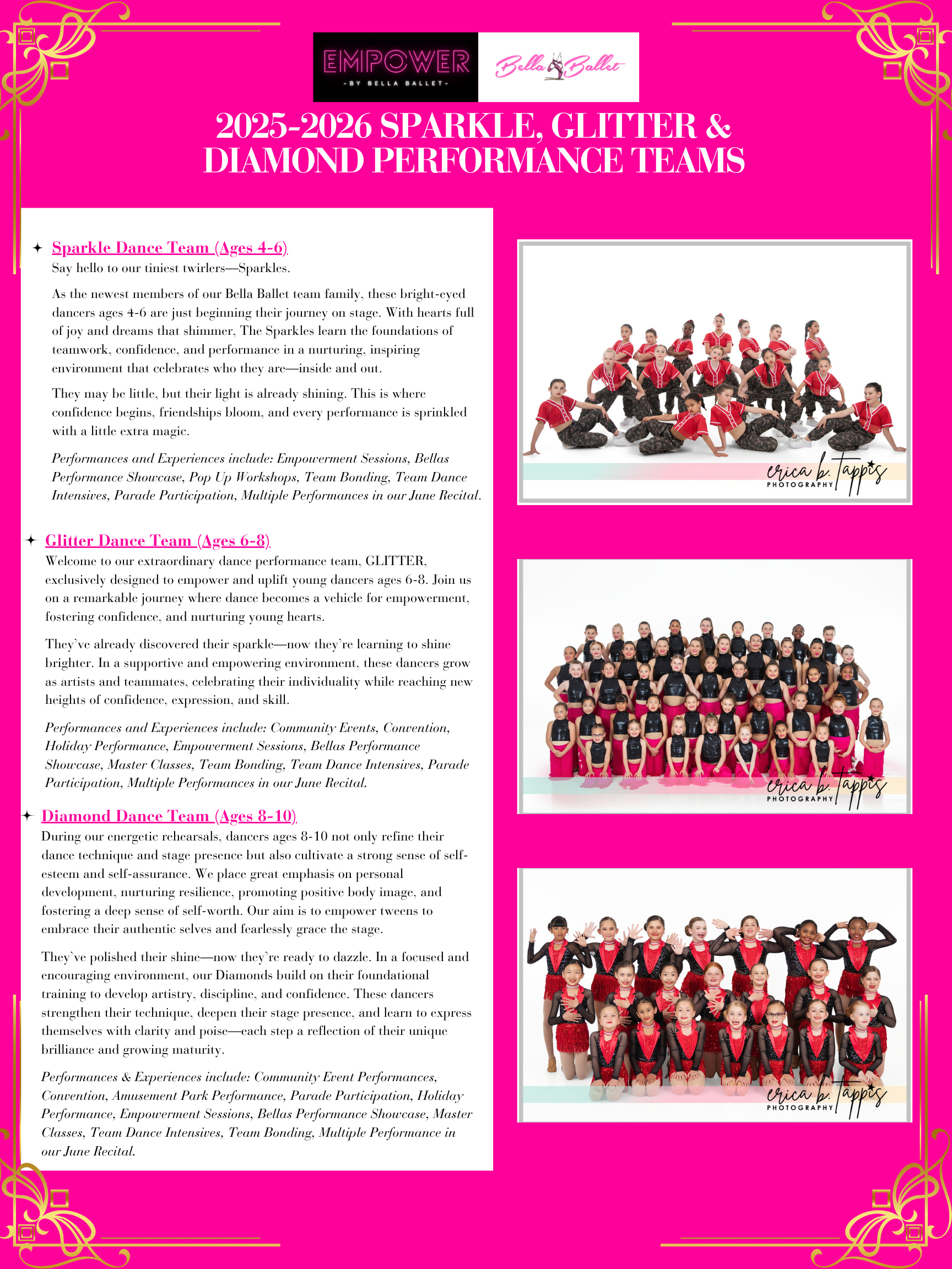 bella ballet dance class schedule