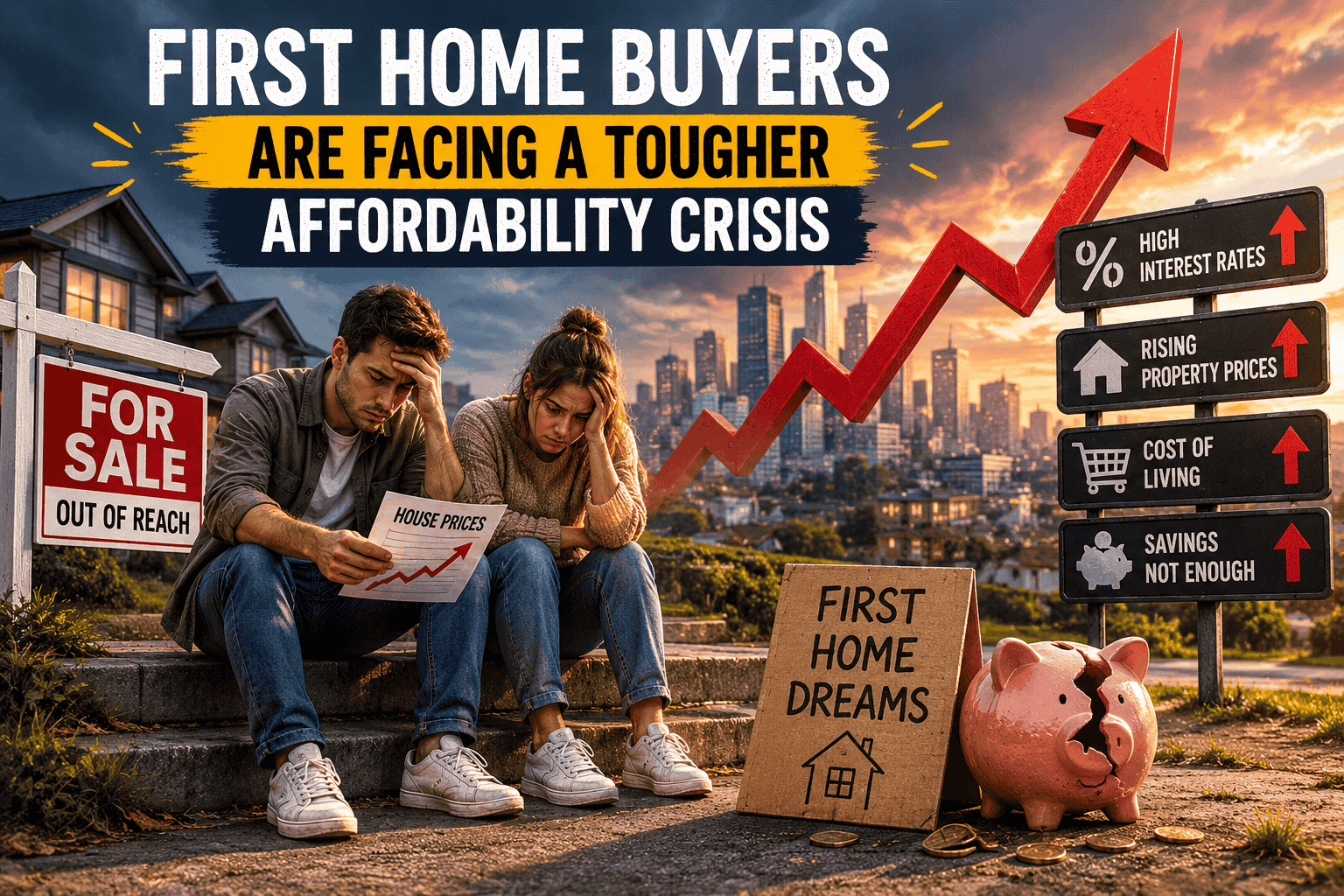 First home buyers facing a tougher affordability crisis with rising property prices and high interest rates in the wake of the federal budget 2026 First home buyers facing a tougher affordability crisis with rising property prices and high interest rates in the wake of the federal budget 2026