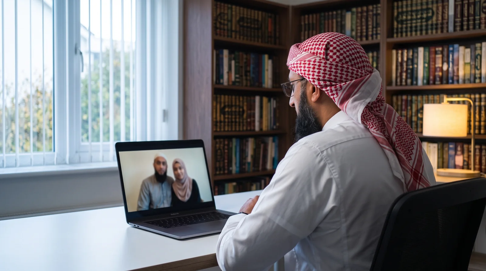 Shaykh Mohammed during an online one to one consultation about marriage difficulties