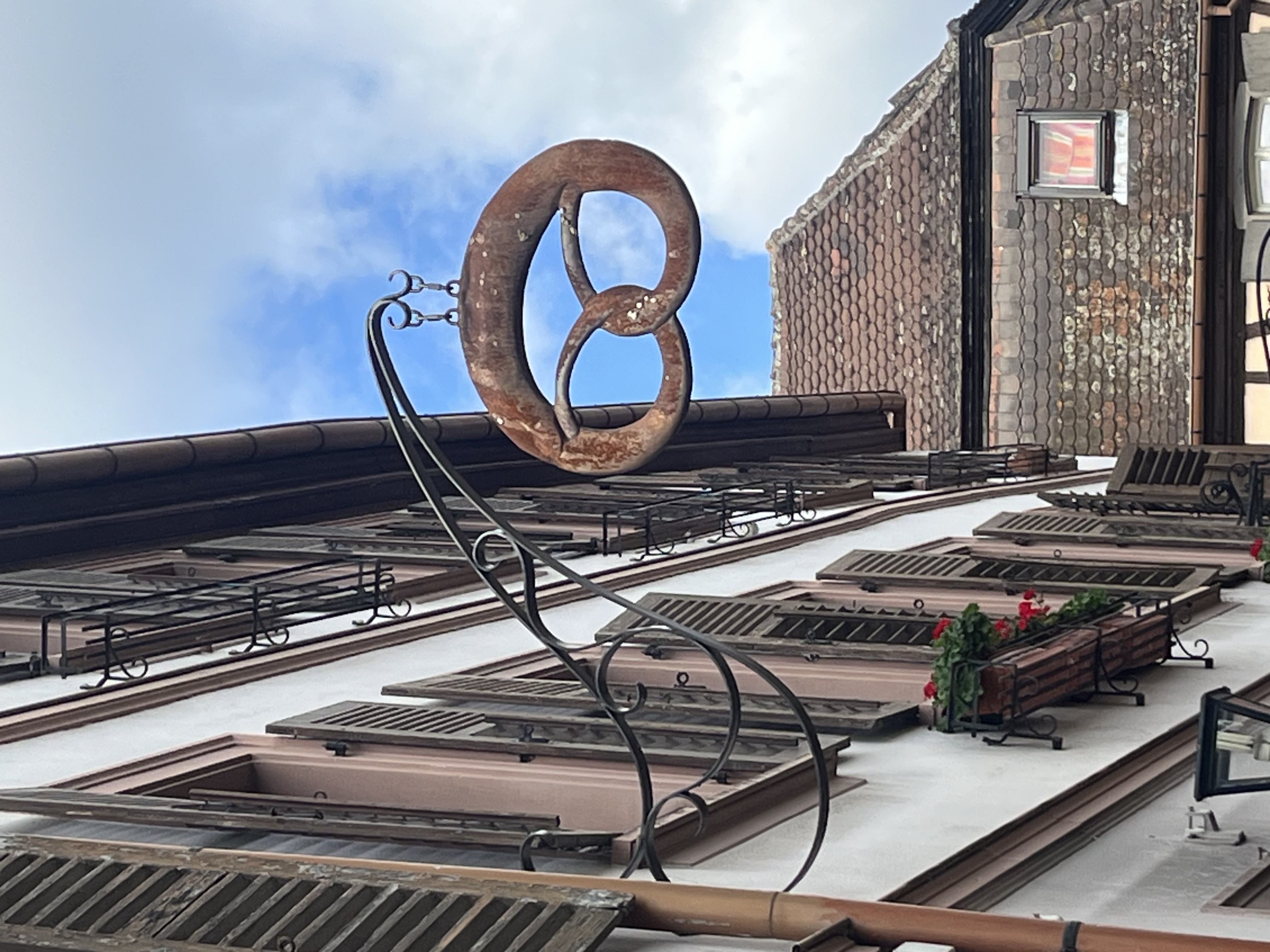 Giant pretzel sign in Alsace