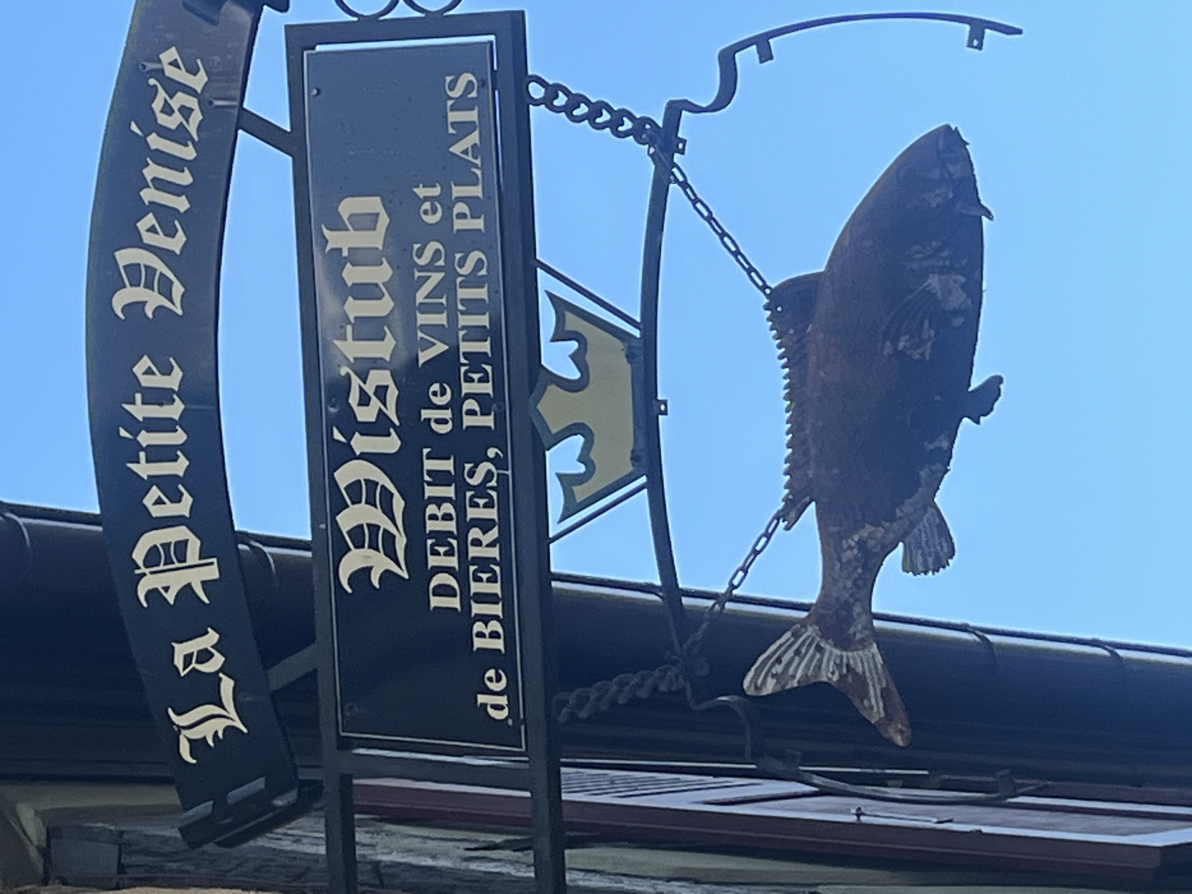La Petite Venise Wistub sign with a fish, Alsace