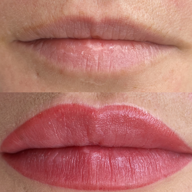Antes y después micropigmentación de labios 1