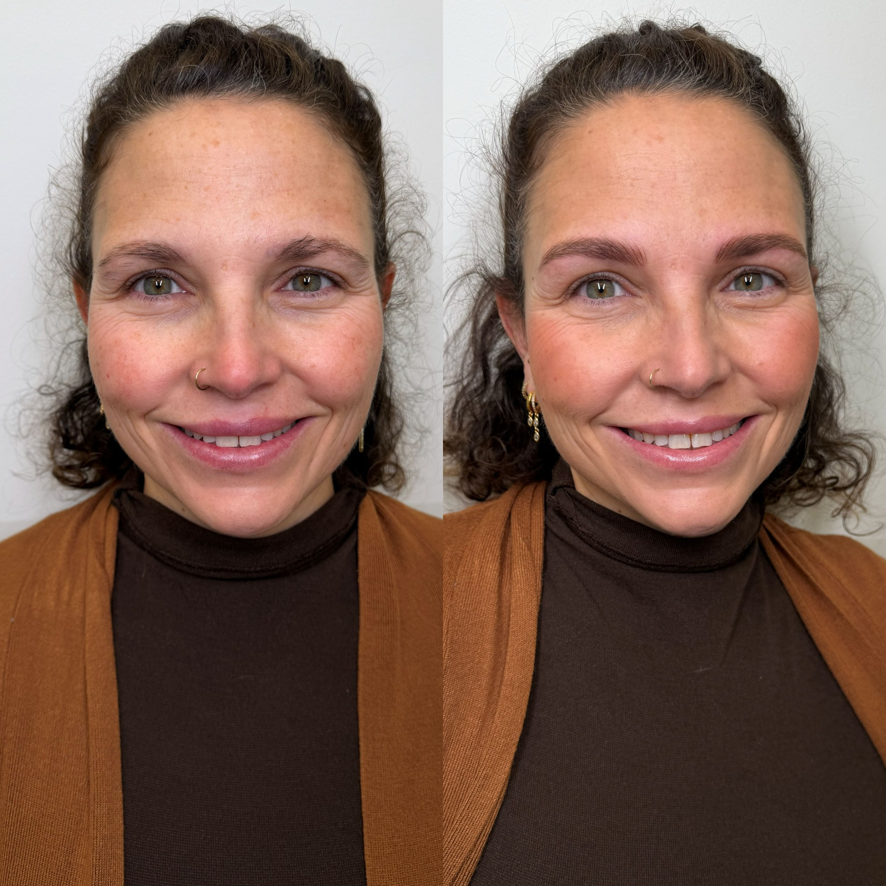 Micropigmentación de cejas Mona Avra, resultado natural