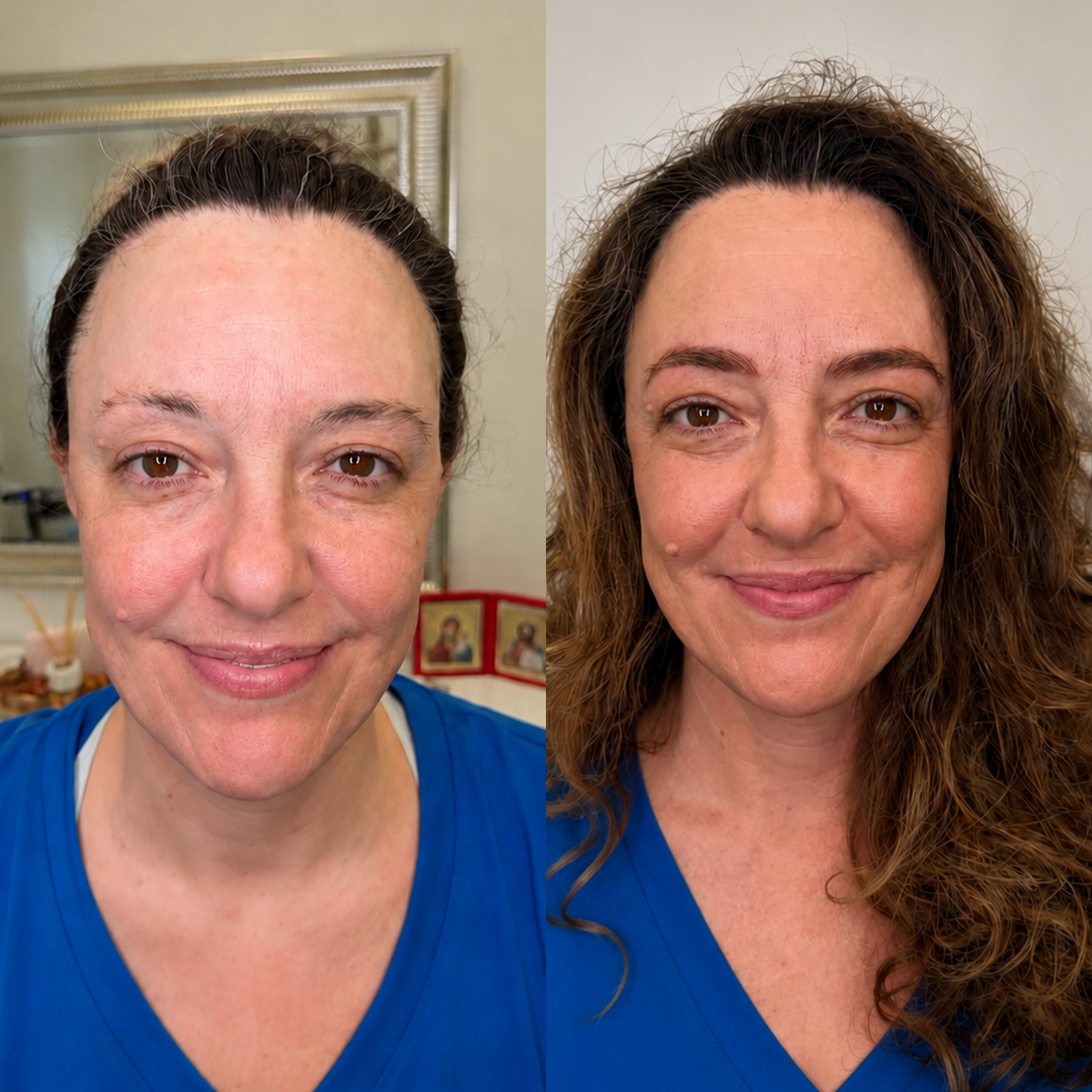 Antes y después micropigmentación de cejas, clienta 3