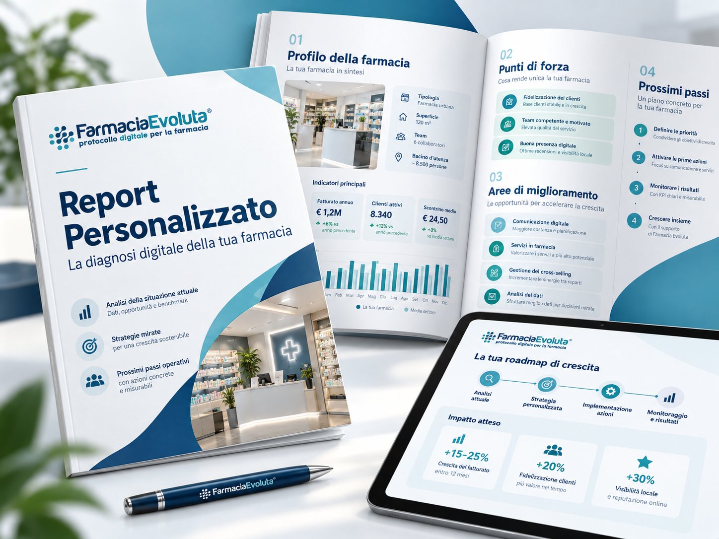 Report Farmacia Evoluta - Mockup