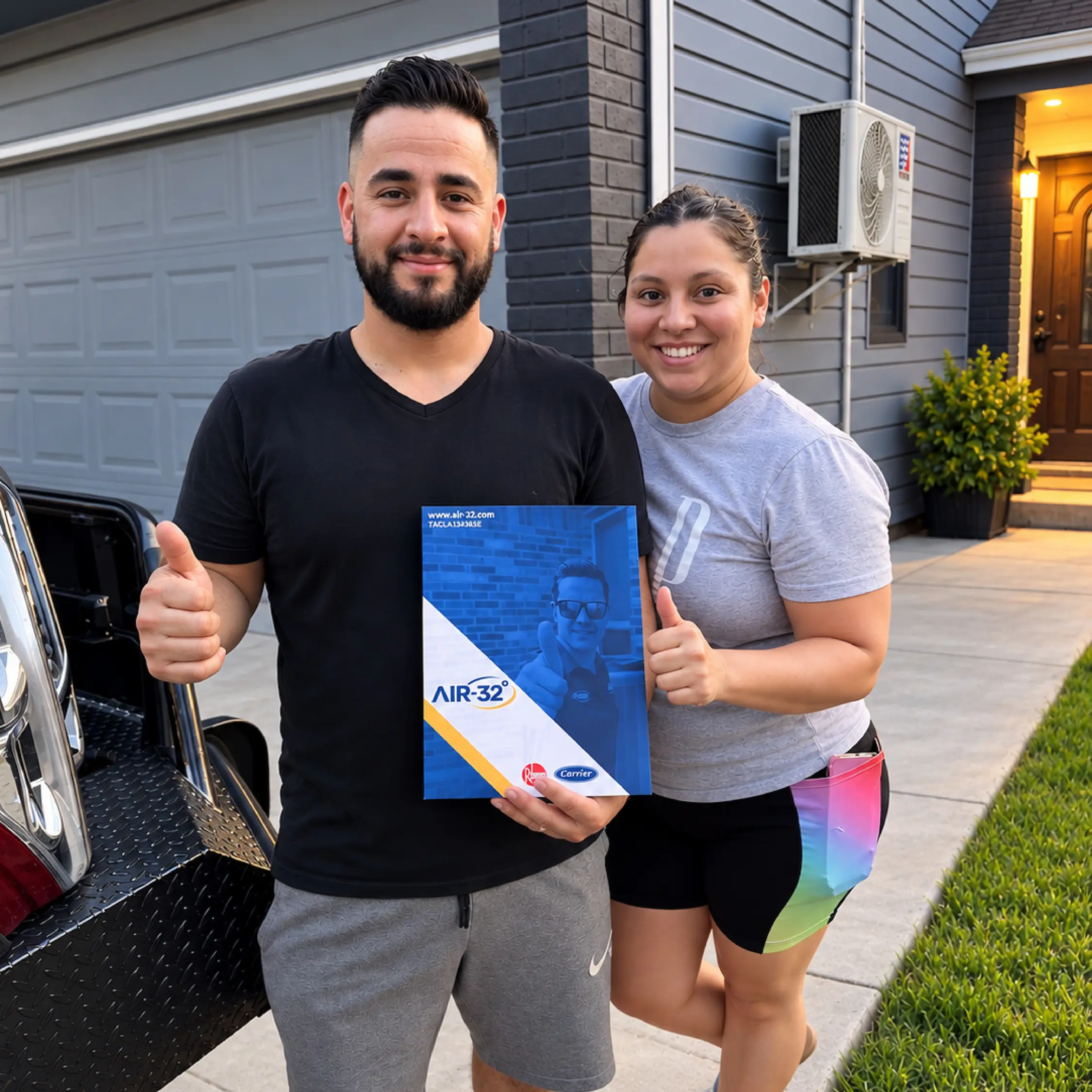 Customer couple with his AIR-32 folder