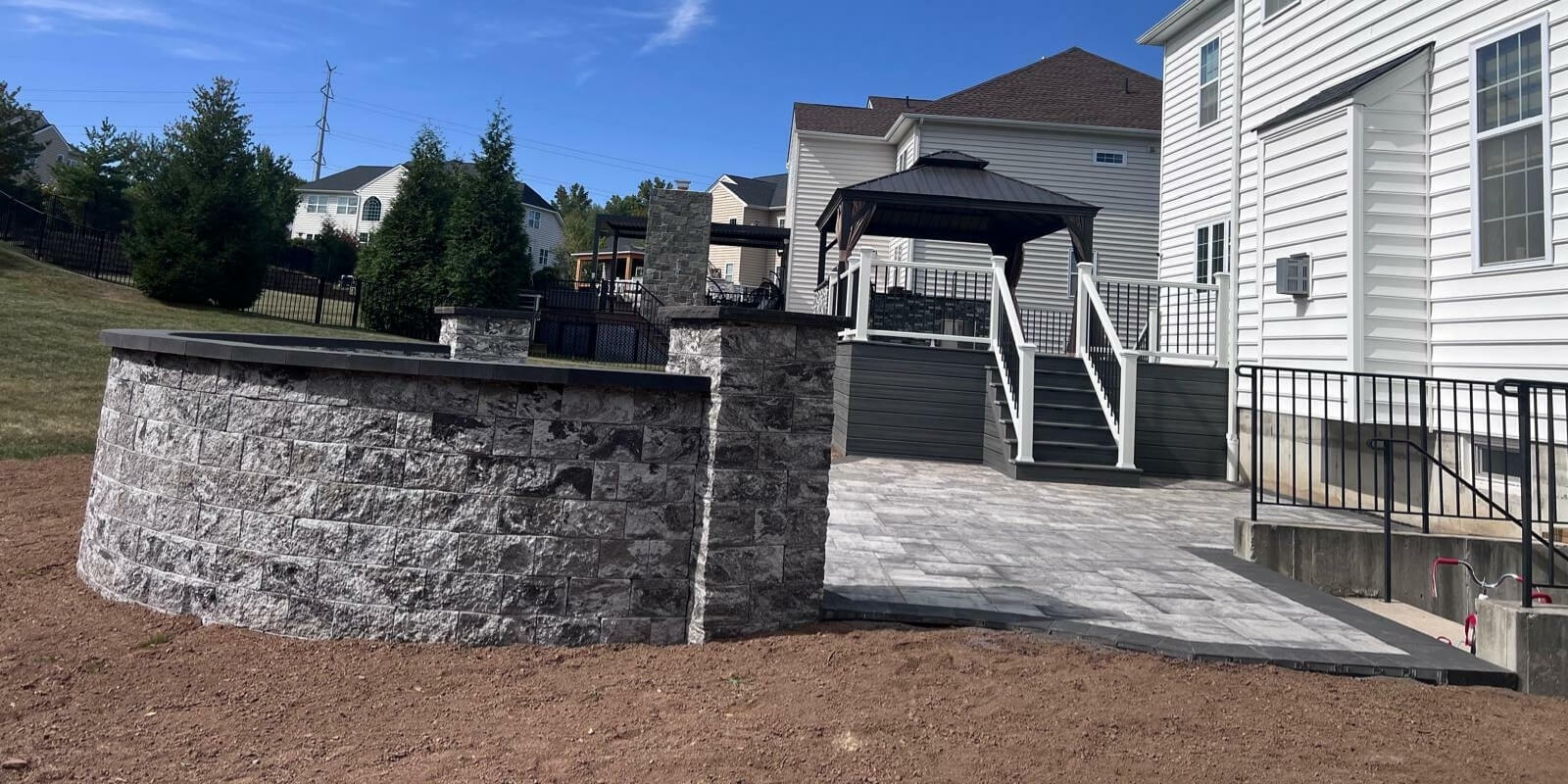Professional retaining wall repair in Bucks County ensuring stability and safety.