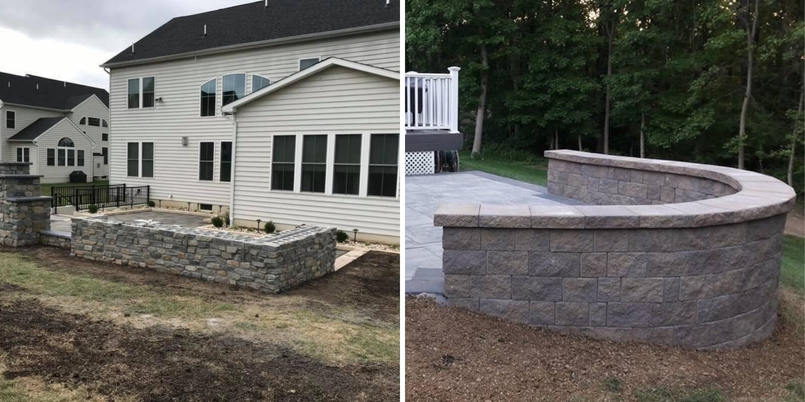 Stone retaining walls in Bucks County adding beauty and strength to landscapes.