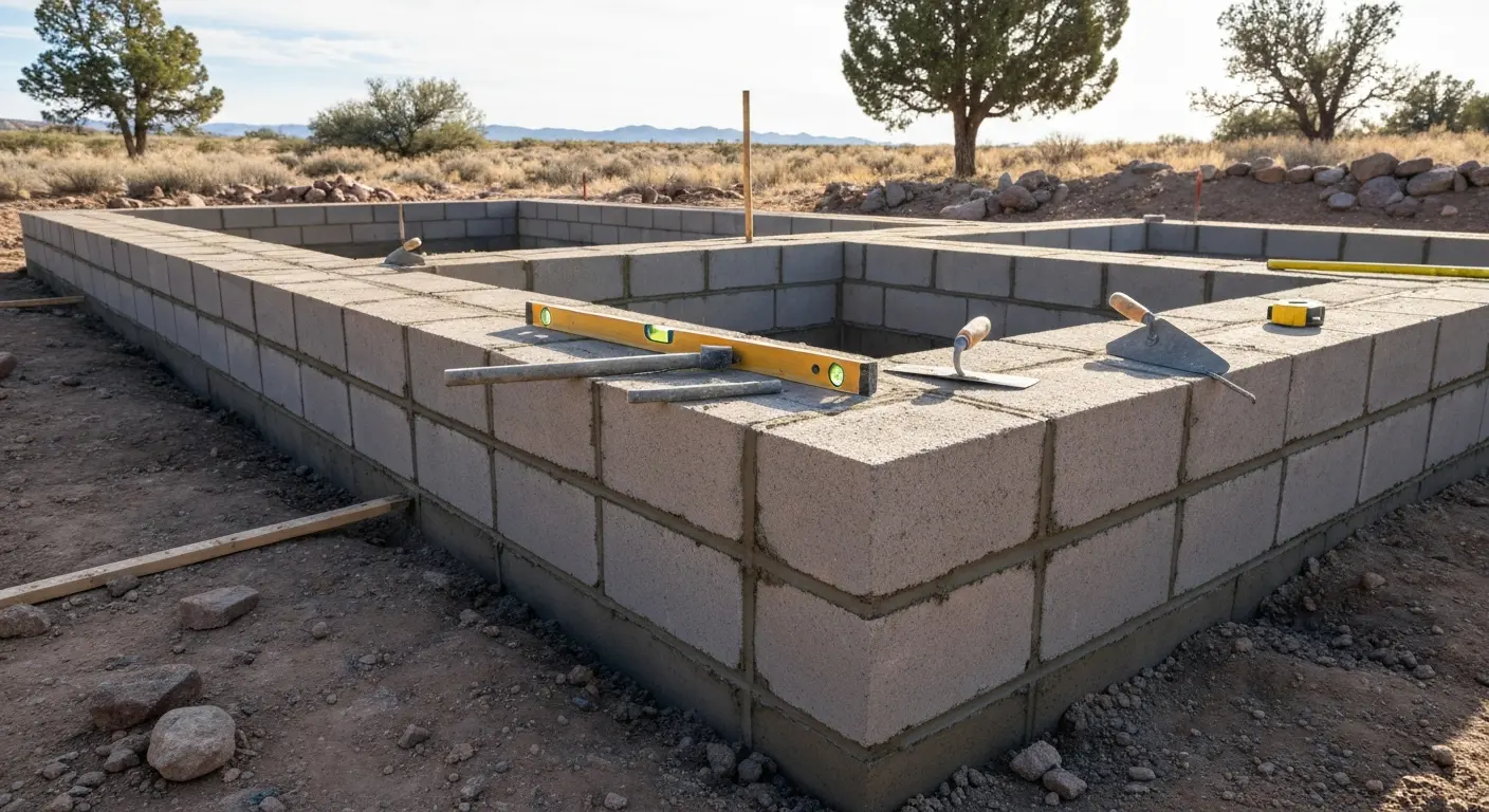 Masonry foundation work