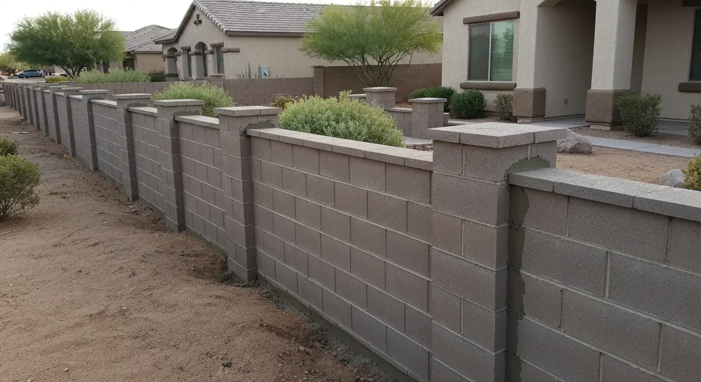 Masonry fence installation