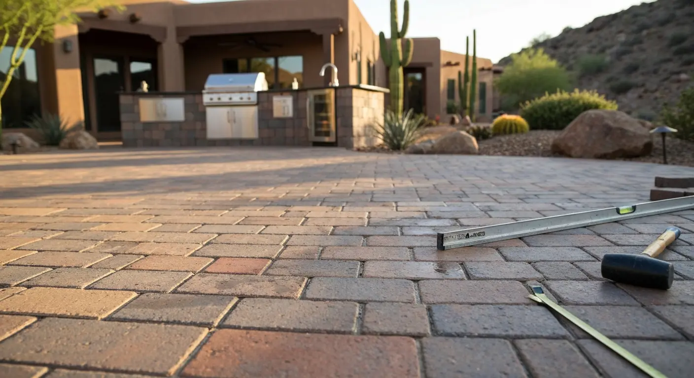 Hardscape paver installation