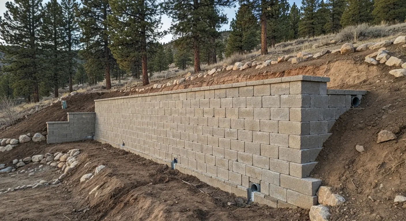 Retaining wall construction in Show Low