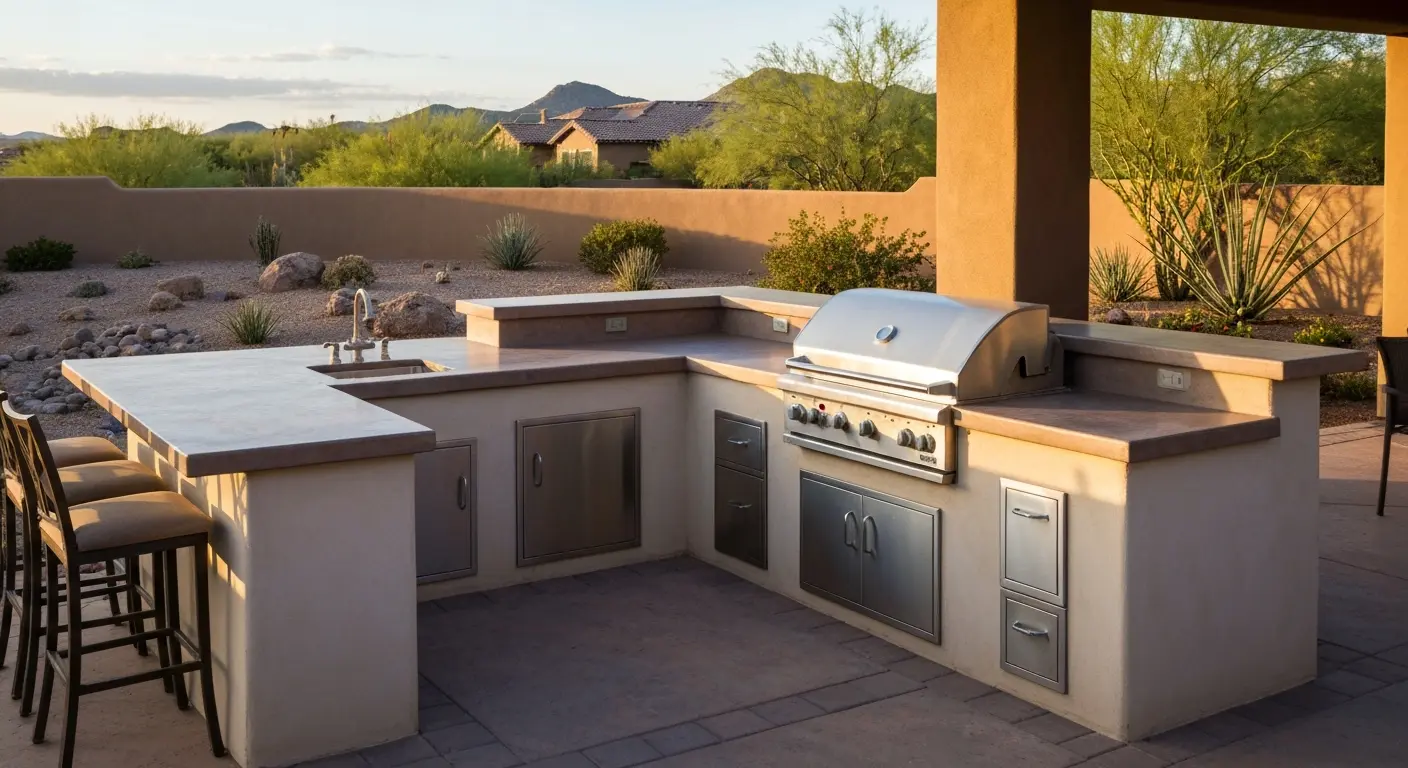 Outdoor kitchen installation