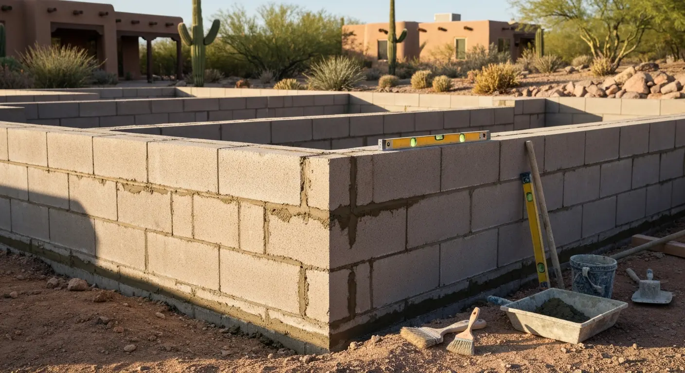 Residential masonry foundation