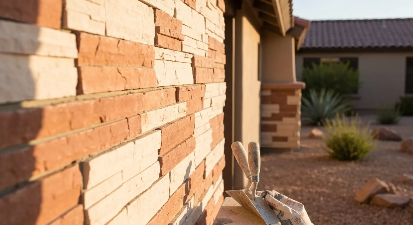 Stone veneer installation