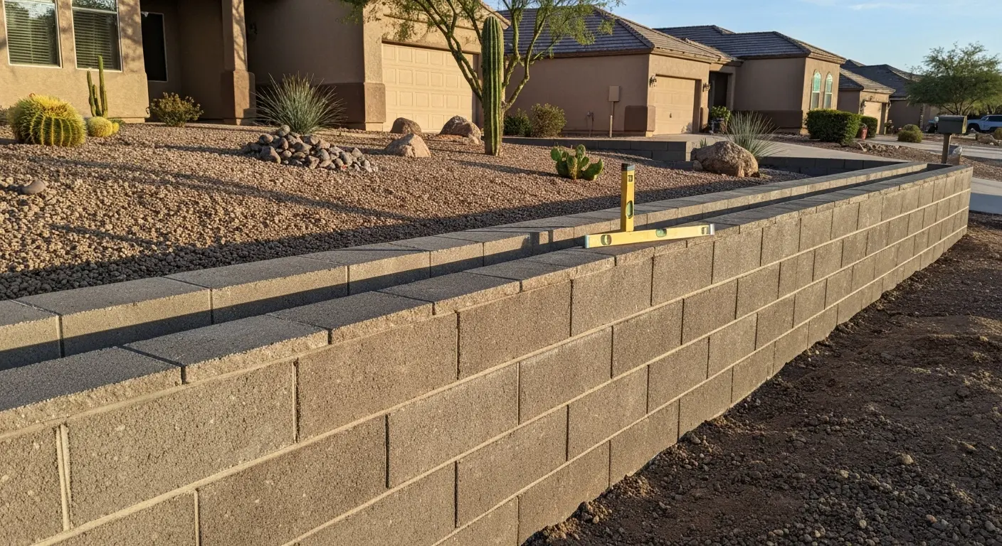 Retaining wall installation